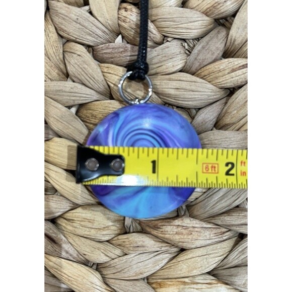 NEW Handmade Retro Art To Wear Purple Polymer Clay Bead Silver Tone Necklace - Picture 6 of 7